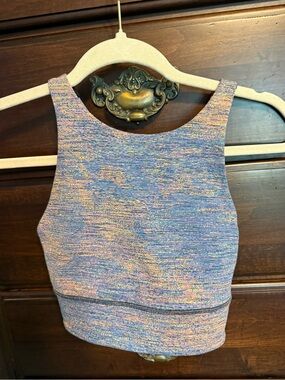 lululemon athletica Pink and Blue Marled Cropped Tank
